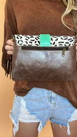 Load image into Gallery viewer, The Gentry Leather and hair on hide crossbody
