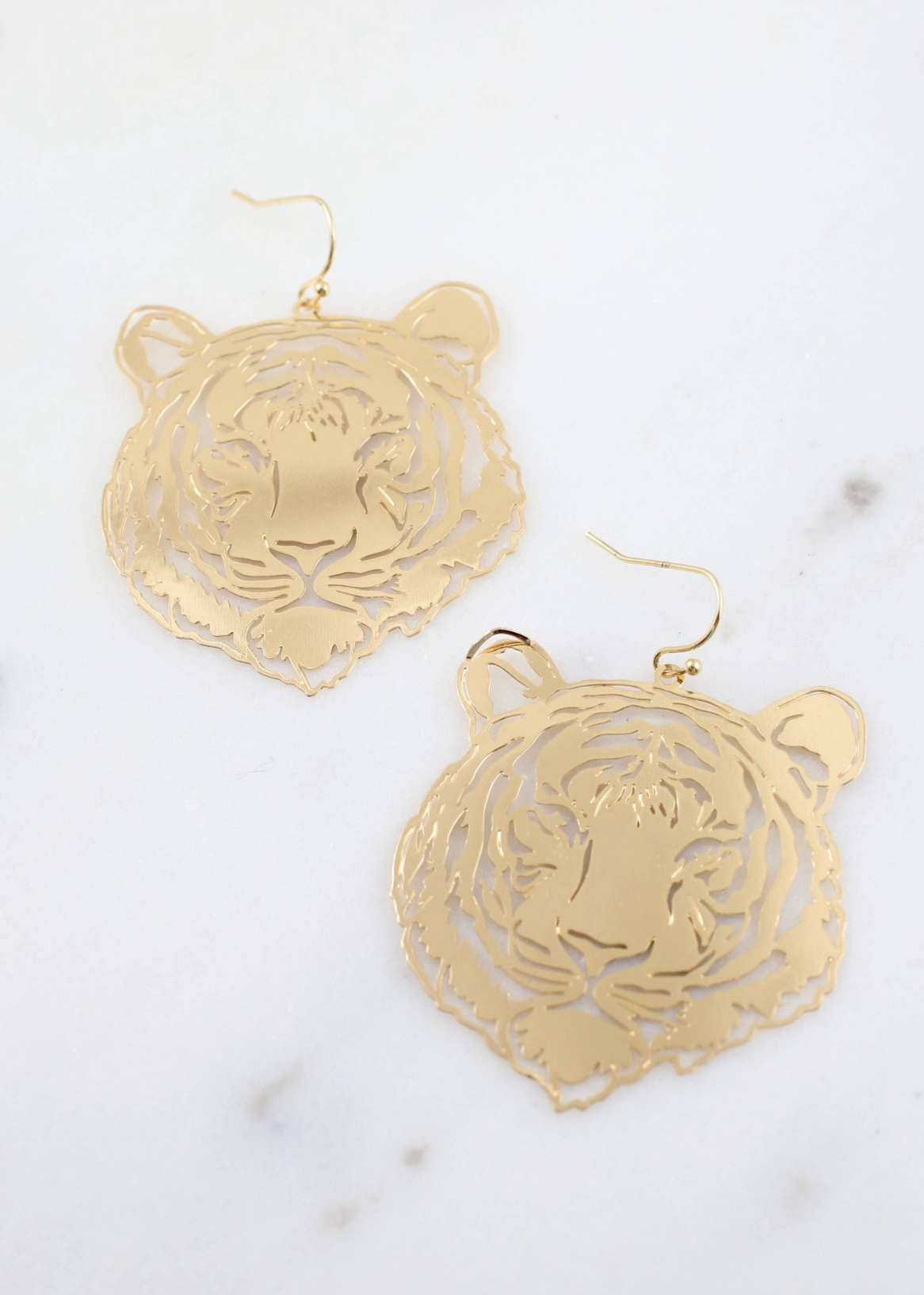 Roar Metal Tiger Earring Gold