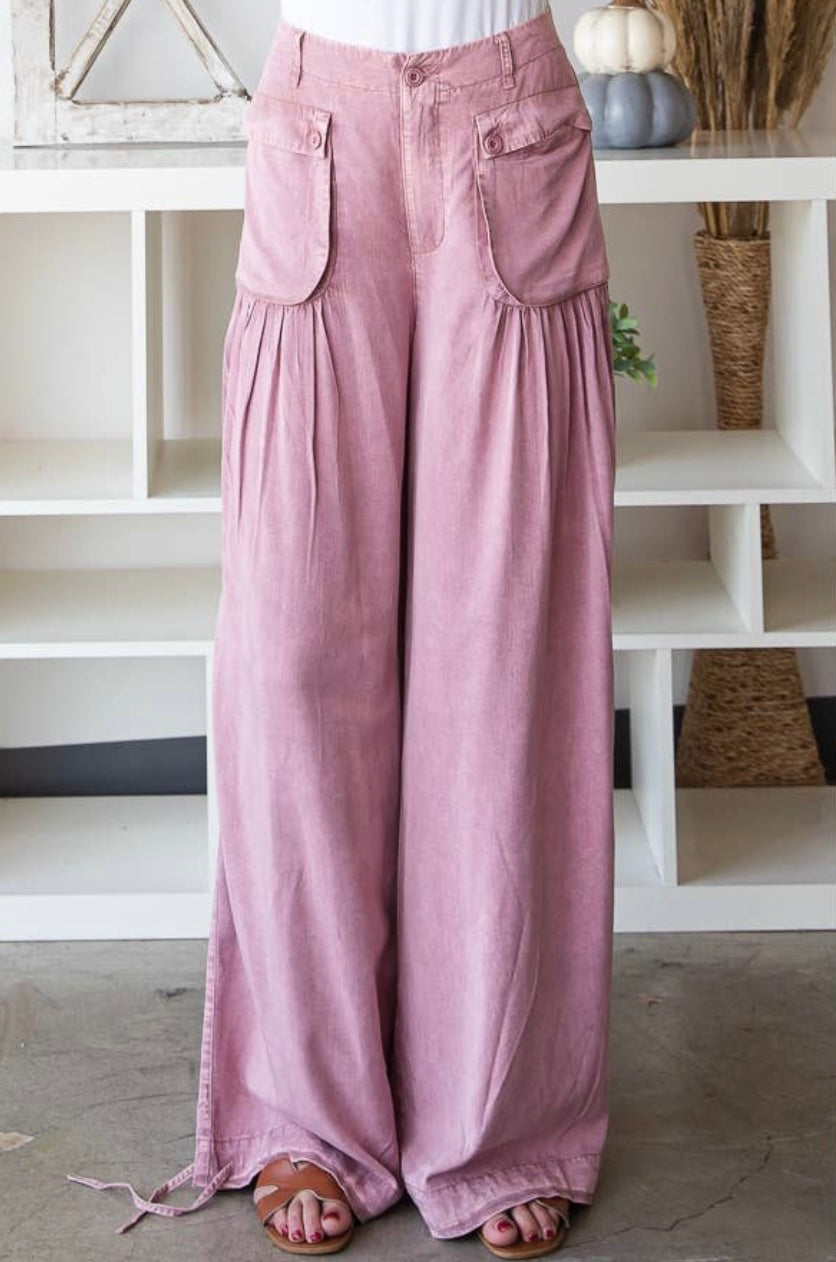 The Martina in Mauve wide leg pants