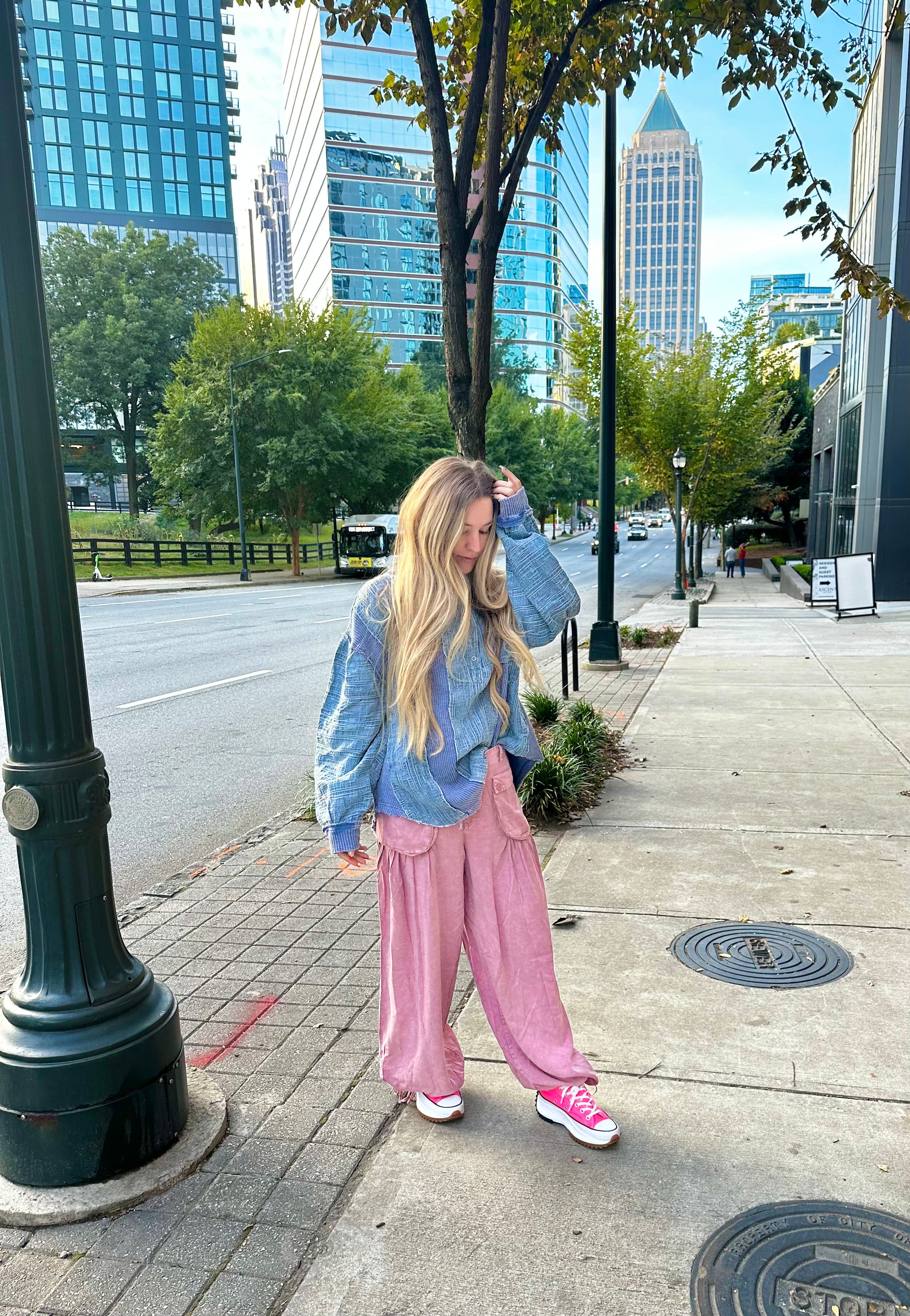 The Martina in Mauve wide leg pants