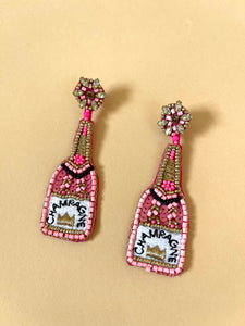 Pink Champagne Earrings - pink