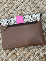 Load image into Gallery viewer, The Barbara Leather and hair on hide crossbody - blue/pink
